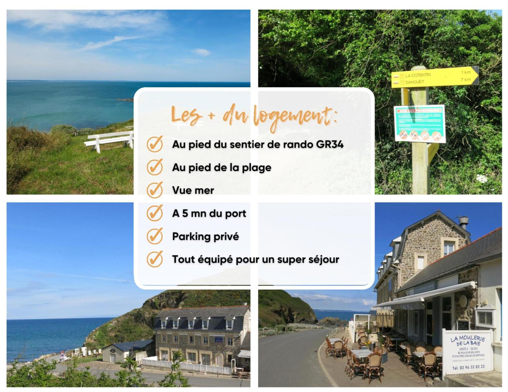 Appart Vue Mer-Au Pied Du Chemin De Randonnee " Bassan" Planguenoual Exterior foto